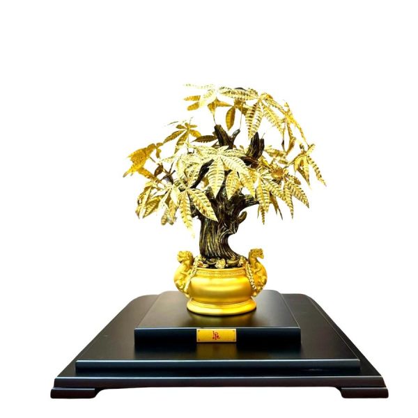 Cây Kim Ngân Mạ Vàng 29*29*37 cm CKN-292937 Quà Tặng Sếp Nữ Sang Trọng