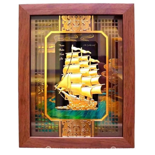 Tranh Thuận Buồm Xuôi Gió Mạ Vàng 24k 20*25cm TTB-2025