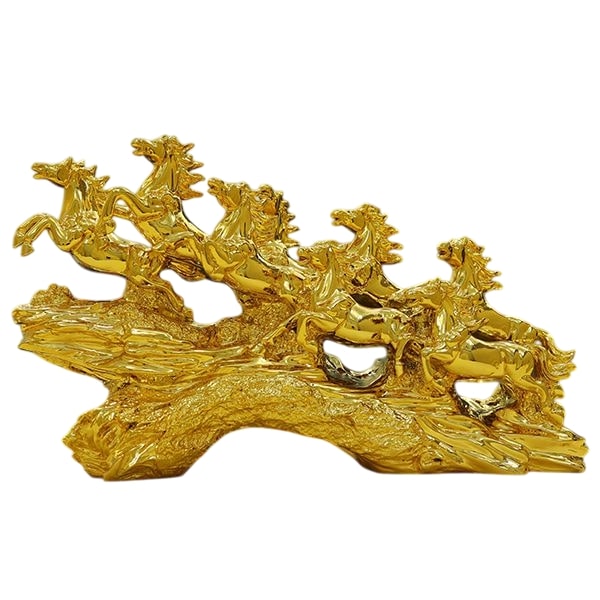 Tượng Bát Mã Mạ Vàng Dài 79cm - Biểu Tượng Phong Thủy Mạnh Mẽ Về Sự Thành Công Và Thăng Tiến