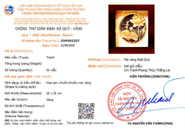 giay kiem dinh tranh sen 20