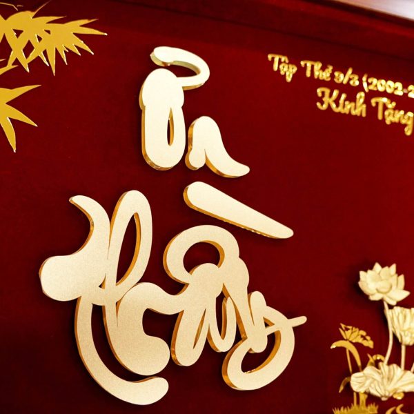 tranh chữ ơn thầy mạ vàng tặng thầy cô
